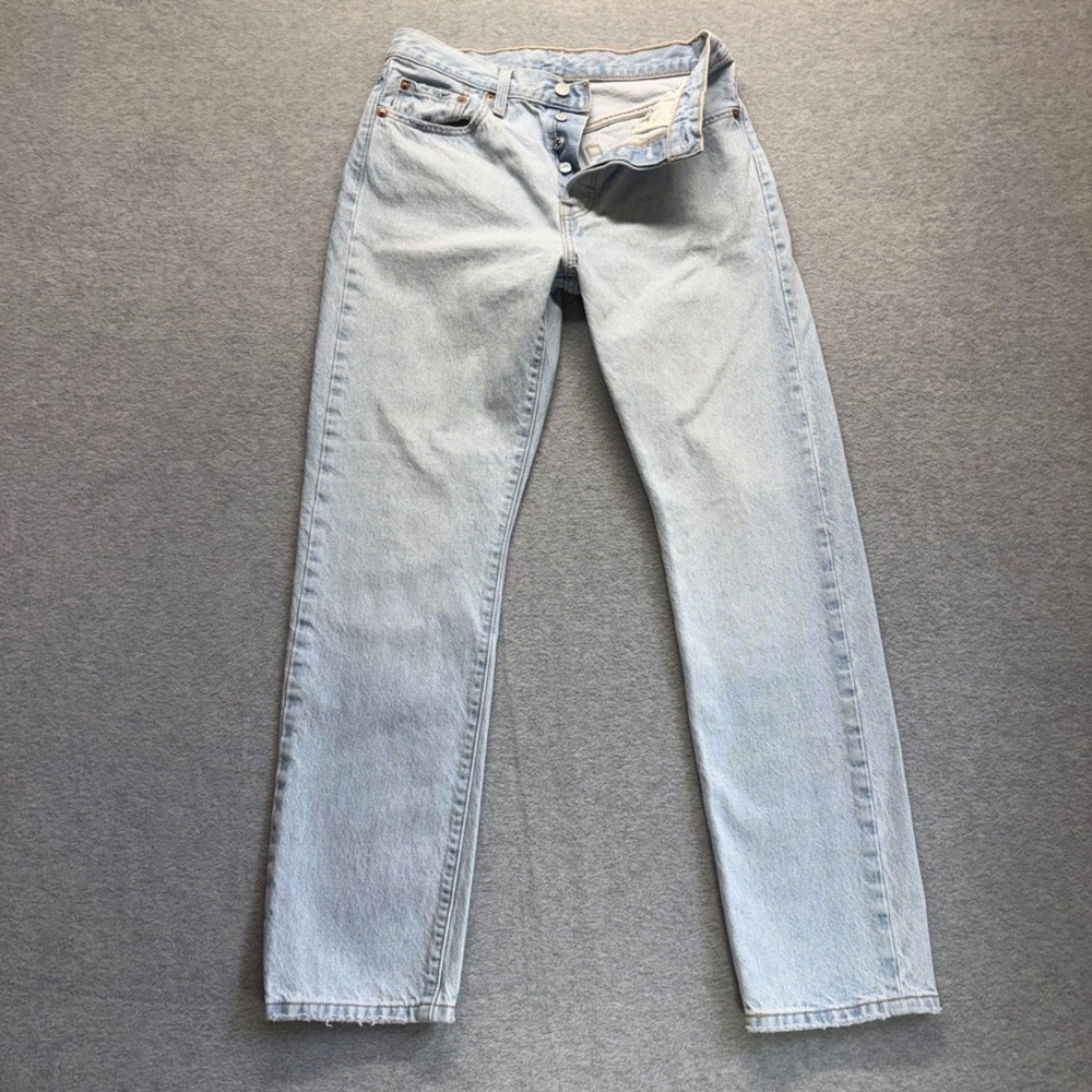 Levis 501 Jeans Womens 28X30 Blue Original Straight High Rise Distressed Denim